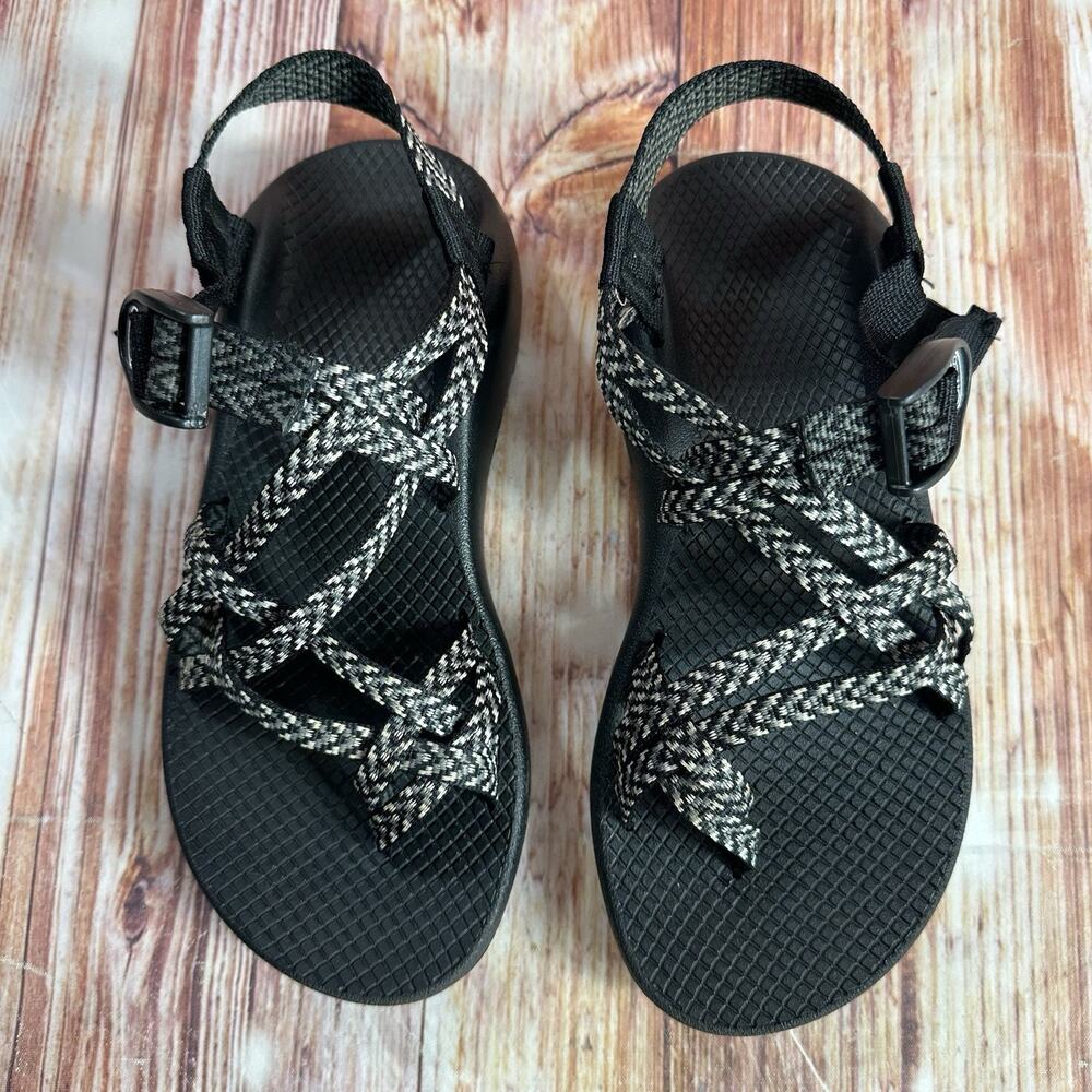 Chaco ZX/2 Womens Size 7 Black Gray Classic Strappy Sandals Open Toe Loop Shoes - Picture 3 of 10